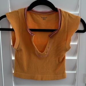 Urban Outfitters | Out From Under Go for Gold Seamless Shirt | XS/S | Orange